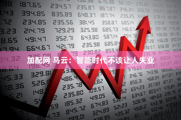 加配网 马云：智能时代不该让人失业