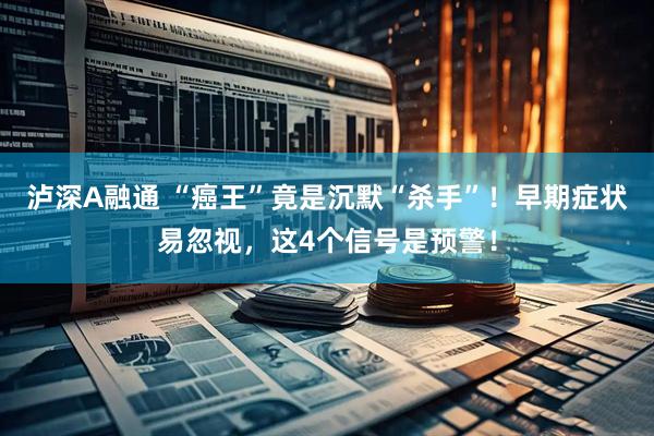 泸深A融通 “癌王”竟是沉默“杀手”！早期症状易忽视，这4个信号是预警！
